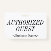 Elegant "AUTORISED GUEST"-badge Badge (Voorkant)