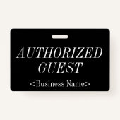 Elegant "AUTORISED GUEST"-badge Badge (Achterkant)
