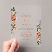Elegant Autumn Botanical Floral Wedding Acryl Uitnodigingen (Insitu (Draagbaar))