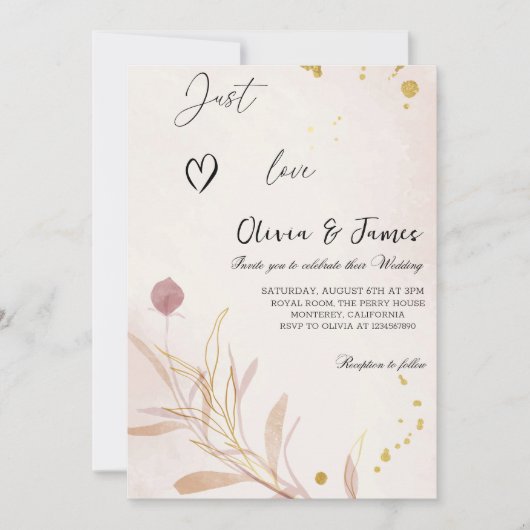 Elegant Autumn Botanical Luxury Wedding Party Kaart (Voorkant)