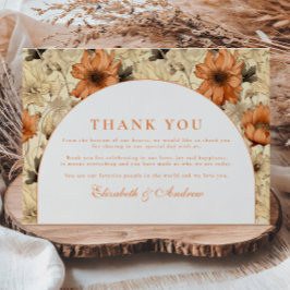 Elegant Autumn Botanical Wedding Bedankkaart