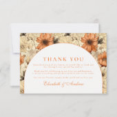 Elegant Autumn Botanical Wedding Bedankkaart (Voorkant)
