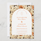 Elegant Autumn Botanical Wedding Kaart (Voorkant)
