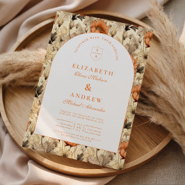 Elegant Autumn Botanical Wedding Kaart