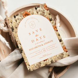 Elegant Autumn Botanical Wedding Save The Date