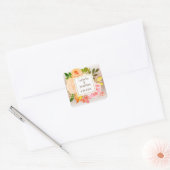 Elegant Autumn Brown Floral Bloom Gradient Wedding Vierkante Sticker (Envelop)