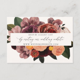 Elegant Autumn Calligraphy Wedding RSVP Online Informatiekaartje