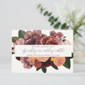 Elegant Autumn Calligraphy Wedding RSVP Online Informatiekaartje (Staand voorkant)