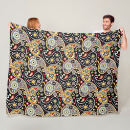 Elegant Autumn Colors Paisley Print Pattern Fleece Deken