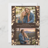 Elegant Autumn Copper Wildflowers Script 2 Photo Save The Date (Achterkant)