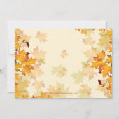 Elegant Autumn Fall Leaves Thanksgiving Invitation Kaart (Achterkant)