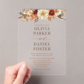 Elegant Autumn Fall Wedding Acryl Uitnodigingen (Insitu (Draagbaar))