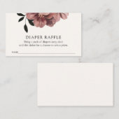 Elegant Autumn Floral Baby Diaper Raffle Ticket  Informatiekaartje (Voorkant / Achterkant)
