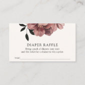 Elegant Autumn Floral Baby Diaper Raffle Ticket  Informatiekaartje (Voorkant)