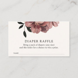 Elegant Autumn Floral Baby Diaper Raffle Ticket  Informatiekaartje