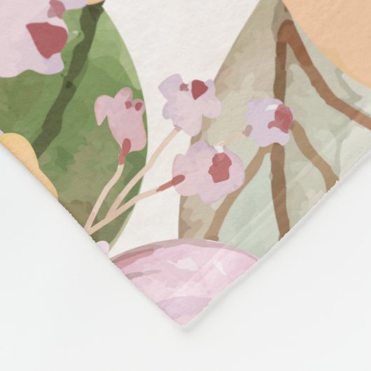 Elegant Autumn Floral en manuscript Roze Groen Fleece Deken (Hoek)