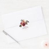 Elegant Autumn Floral Inspirerend Quote Wedding Ronde Sticker (Envelop)