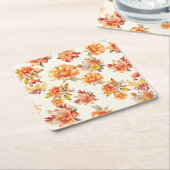 Elegant Autumn Floral Kartonnen Onderzetters (Schuin)