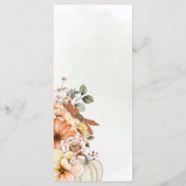 Elegant Autumn Floral Pumpkin Foliage Wedding Menu (Achterkant)