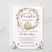 Elegant Autumn Floral Pumpkin Herfst Baby shower Kaart (Voorkant)