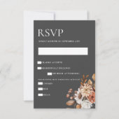 Elegant Autumn Floral RSVP Enclosure Kaart (Voorkant)
