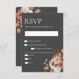 Elegant Autumn Floral RSVP Enclosure Kaart