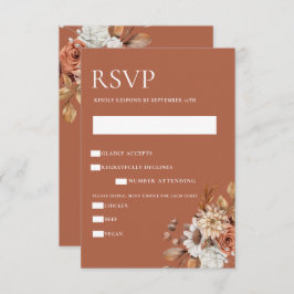 Elegant Autumn Floral RSVP Enclosure Kaart