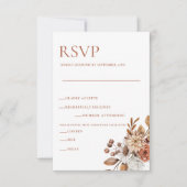 Elegant Autumn Floral RSVP Enclosure Kaart (Voorkant)