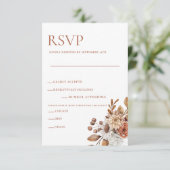 Elegant Autumn Floral RSVP Enclosure Kaart (Staand voorkant)