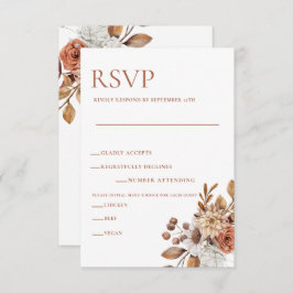 Elegant Autumn Floral RSVP Enclosure Kaart