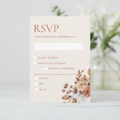 Elegant Autumn Floral RSVP Enclosure Kaart (Staand voorkant)