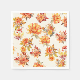 Elegant Autumn Floral Servet