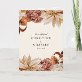 Elegant Autumn Floral Waterverf Wedding Ceremony Programma (Voorkant)