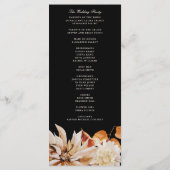 Elegant Autumn Floral Waterverf Wedding Ceremony Programmakaart (Achterkant)