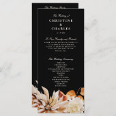 Elegant Autumn Floral Waterverf Wedding Ceremony Programmakaart (Voorkant / Achterkant)