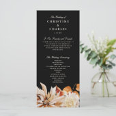 Elegant Autumn Floral Waterverf Wedding Ceremony Programmakaart (Staand voorkant)