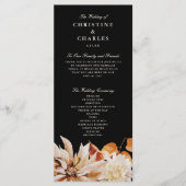 Elegant Autumn Floral Waterverf Wedding Ceremony Programmakaart (Voorkant)