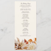Elegant Autumn Floral Waterverf Wedding Ceremony Programmakaart (Achterkant)