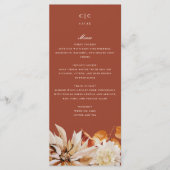 Elegant Autumn Floral Waterverf Wedding Menu Kaart (Voorkant)