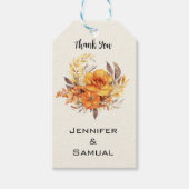 Elegant Autumn Floral Wedding Cadeaulabel (Voorkant)