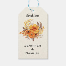 Elegant Autumn Floral Wedding Cadeaulabel