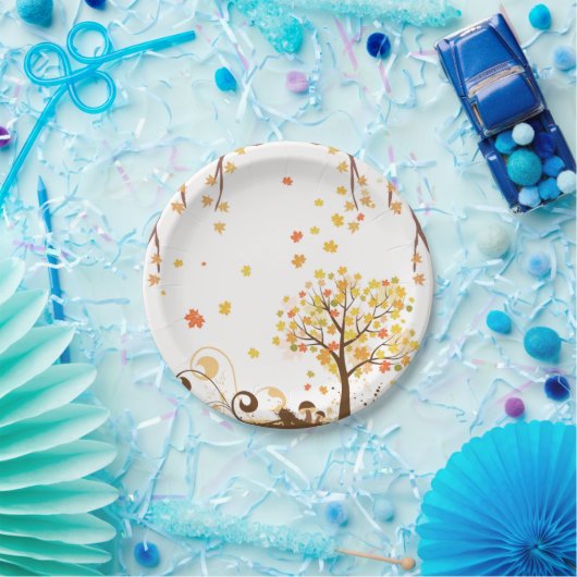 Elegant Autumn Floral Wedding Collectie Papieren Bordje (Feest)