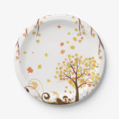 Elegant Autumn Floral Wedding Collectie Papieren Bordje (Voorkant)