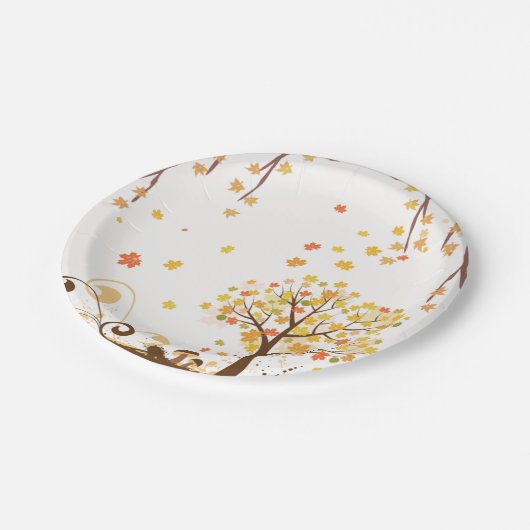 Elegant Autumn Floral Wedding Collectie Papieren Bordje (Gekanteld)