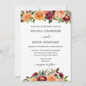 Elegant Autumn Floral Wedding Kaart (Voorkant)