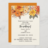Elegant Autumn Floral Wedding Kaart (Voorkant / Achterkant)