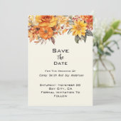 Elegant Autumn Floral Wedding Kaart (Staand voorkant)