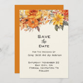 Elegant Autumn Floral Wedding Kaart (Voorkant / Achterkant)