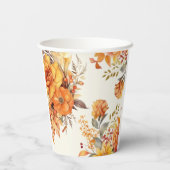 Elegant Autumn Floral Wedding Papieren Bekers (Achterkant)