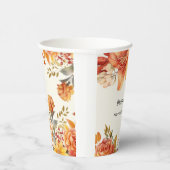 Elegant Autumn Floral Wedding Papieren Bekers (Rechts)